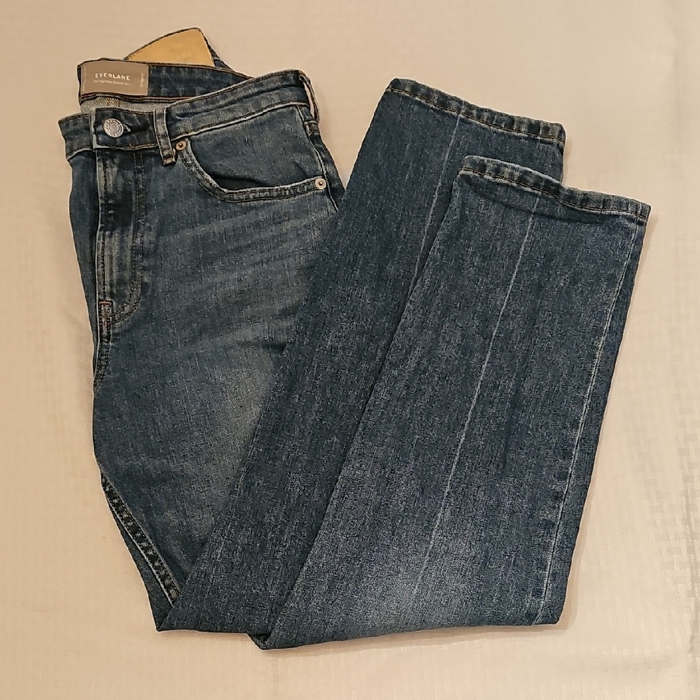 Everlane High Rise Straight Jean Womens 28 Regular Blue Denim Classic